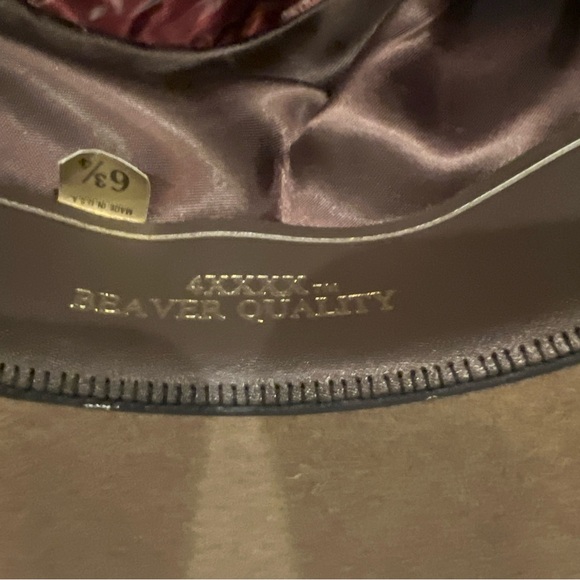 VTG The Roundup 4X Beaver Quality Western Hat Leather Metal Strap SZ 6 3/4 - Picture 12 of 14